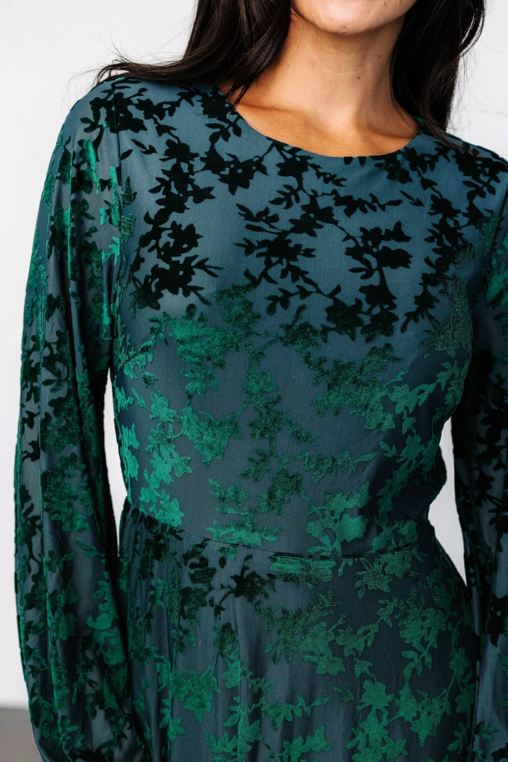 Thora Velvet Dress | Emerald Floral