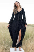 Aurora Velvet Maxi Dress | Black Floral