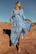 Watson Kimono Maxi Dress | Blue + White