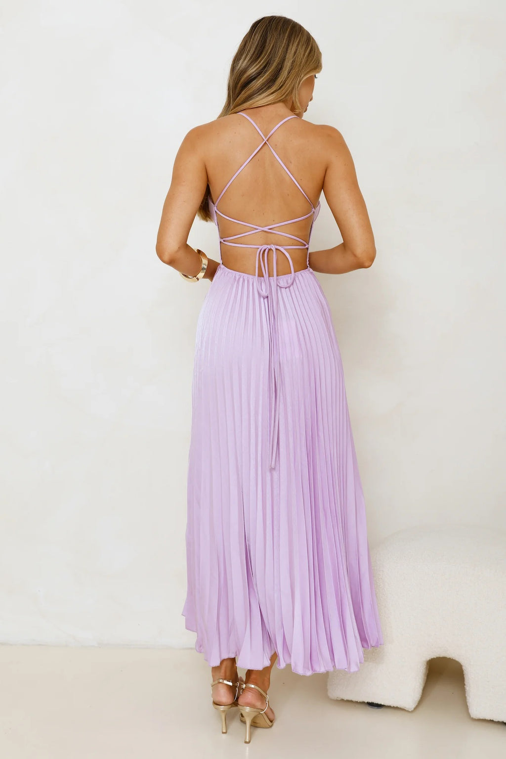 Exclusive Invite Satin Maxi Dress Lilac