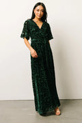 Uma Velvet Maxi Dress | Dark Green