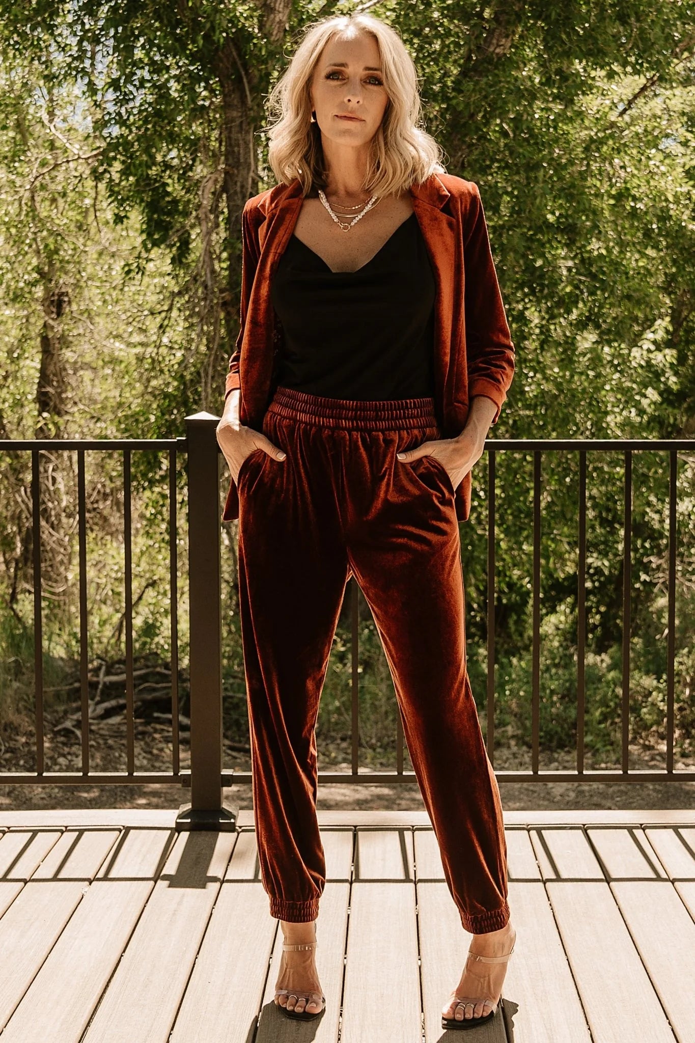 Brinton Velvet Blazer | Cinnamon