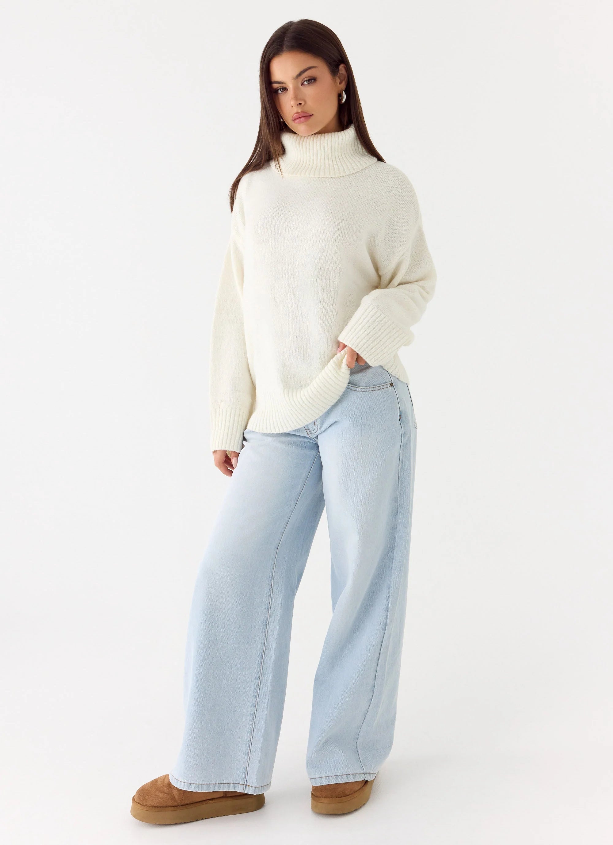 Gabrielle Knit Sweater - Ivory Cream