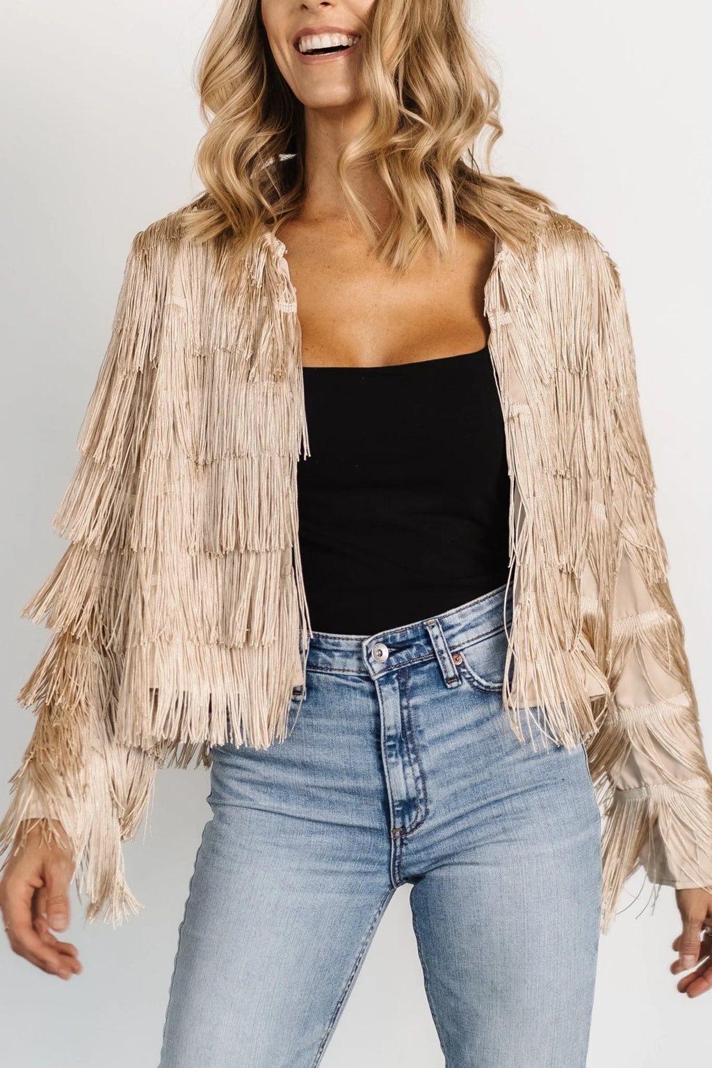 Sheridan Fringe Jacket | Champagne