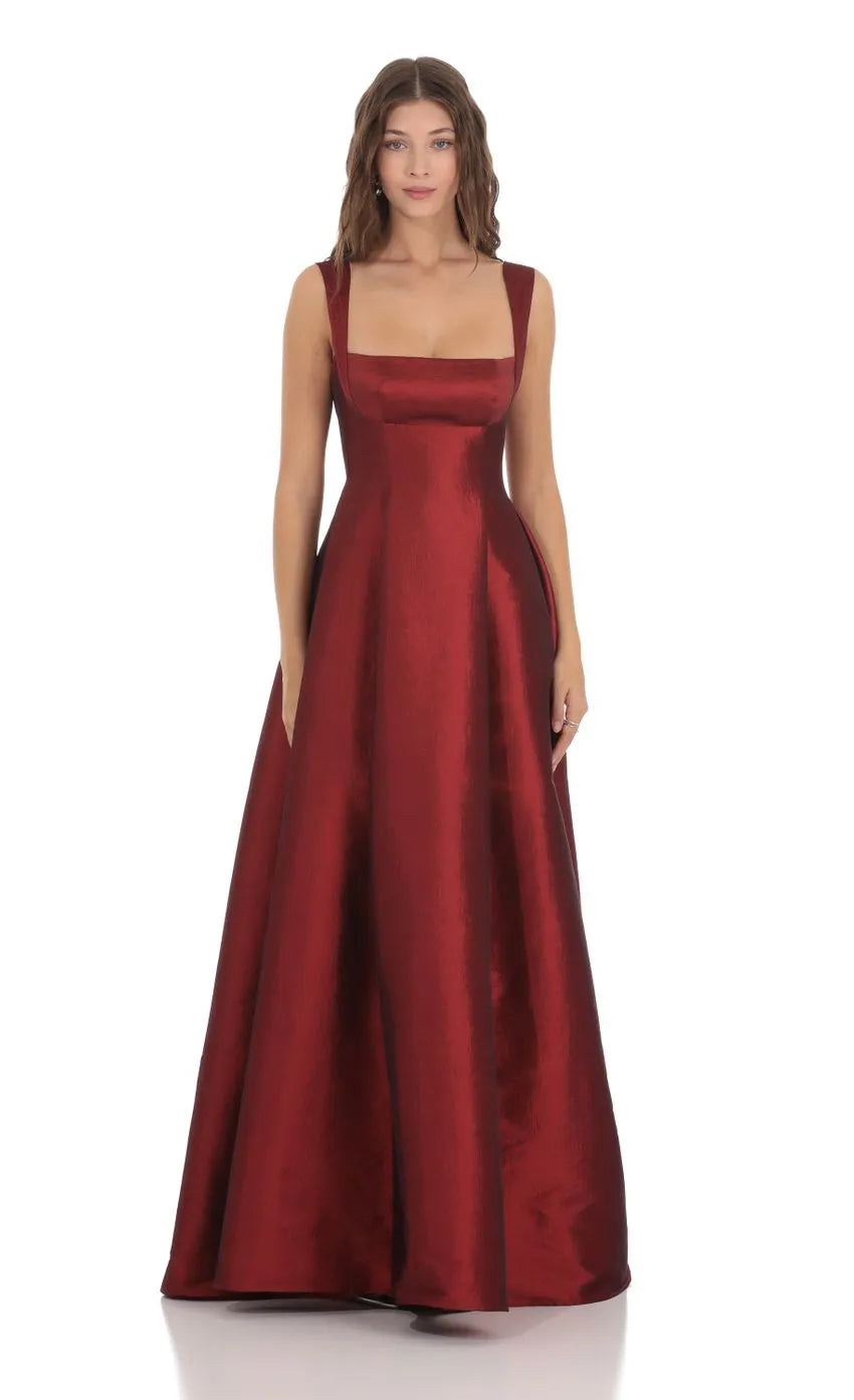 Fit and Flare Maxi Dress in Navy