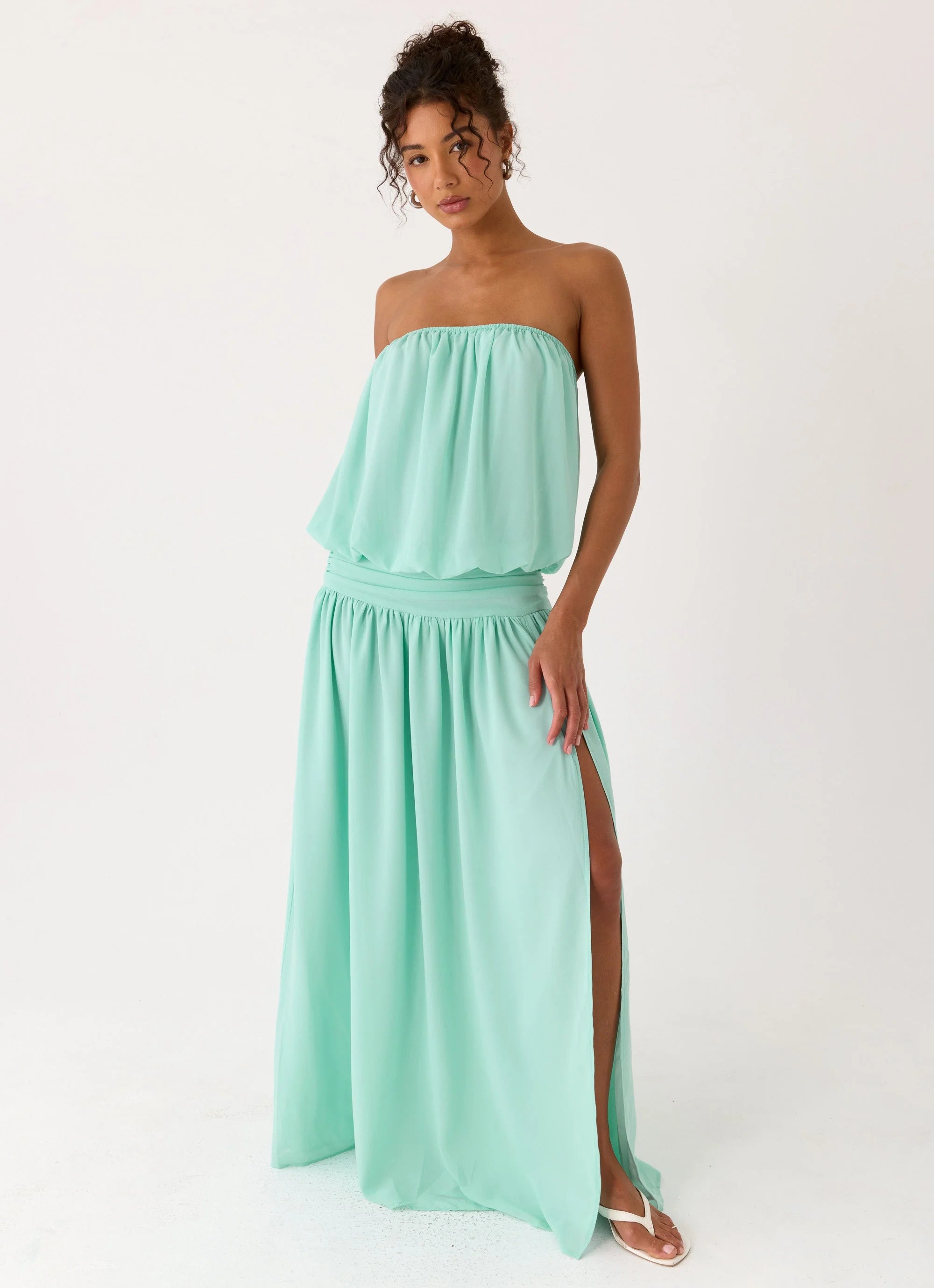 Lioras Strapless Maxi Dress - Aqua