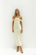 Cleo Cove Strapless Maxi Dress Butter Yellow