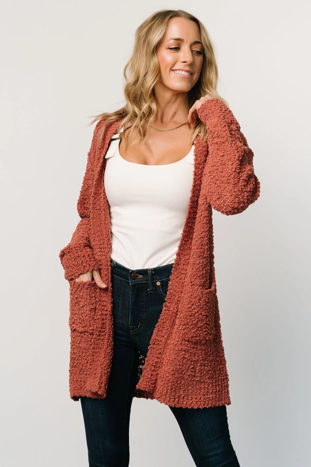 Oxford Pocket Cardigan | Rust
