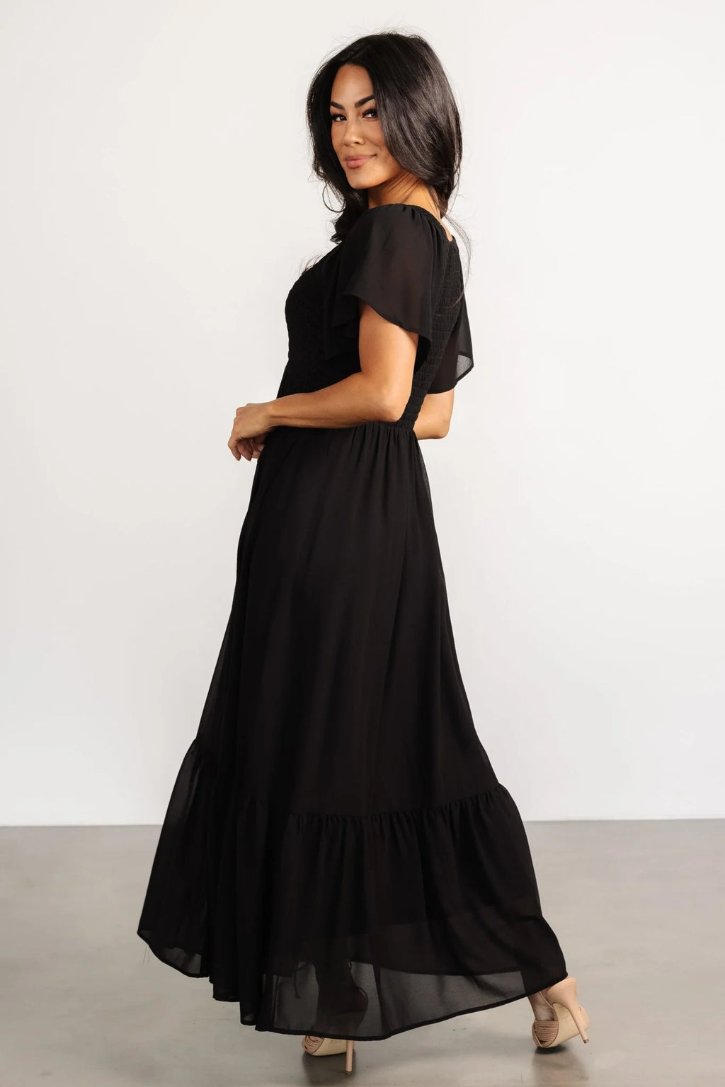 Monica Smocked Dress | Black