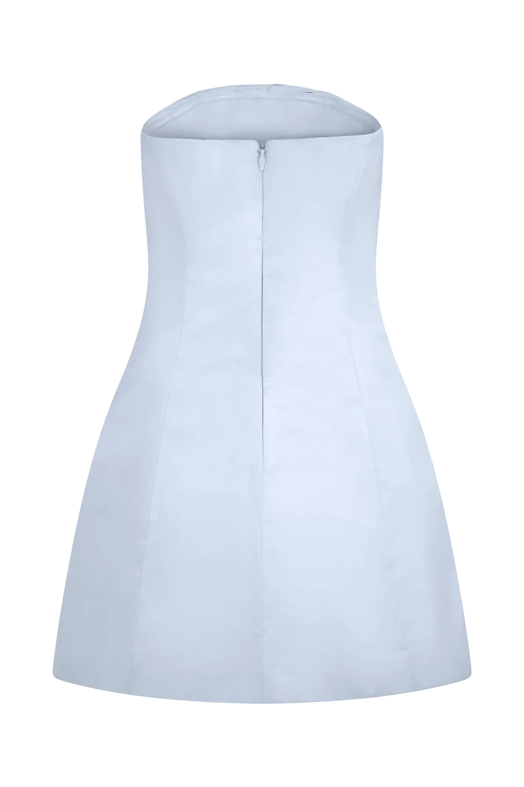 Leslie Gathered Taffeta Mini Dress - Frosted Blue