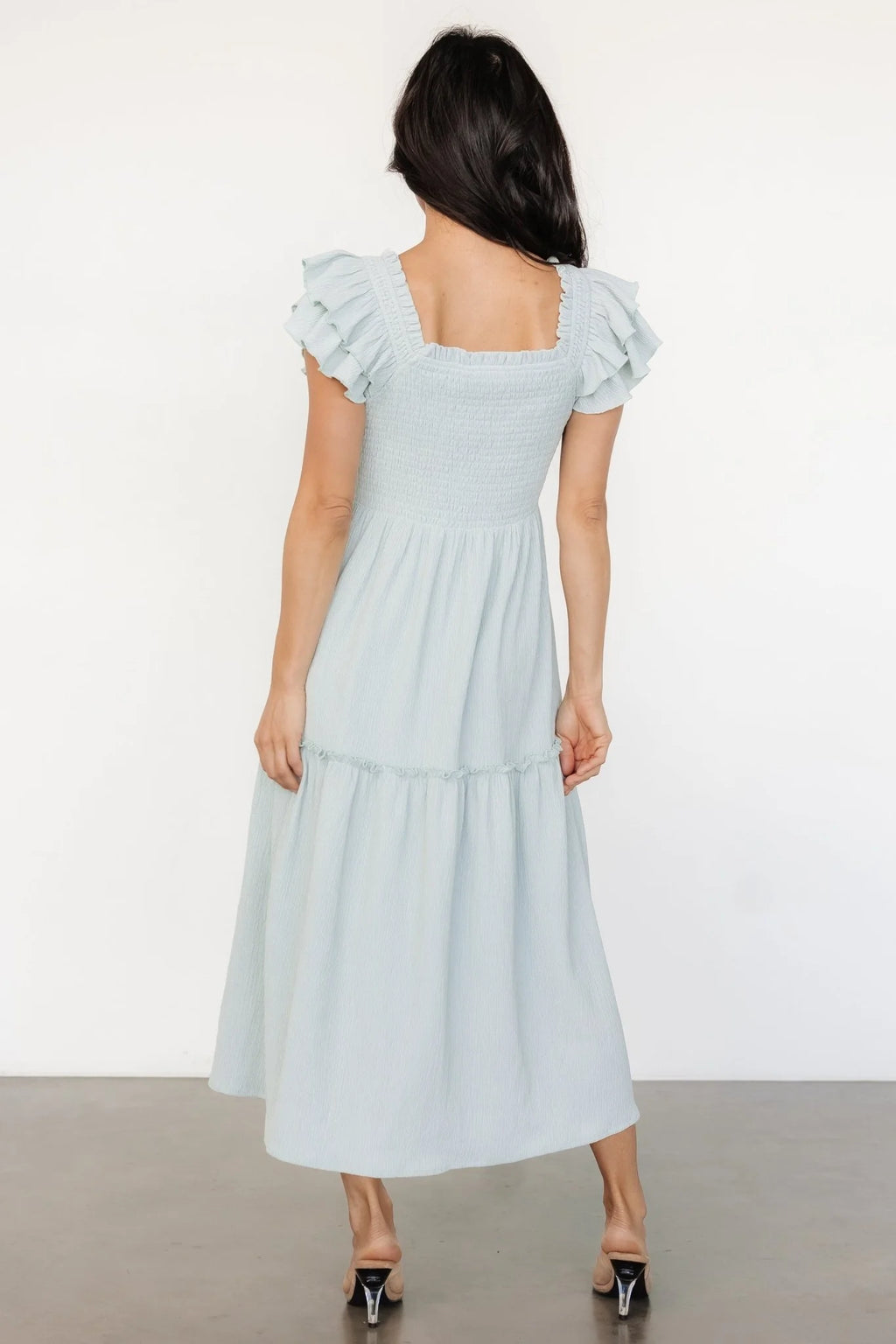 Jacie Smocked Midi Dress | Light Blue