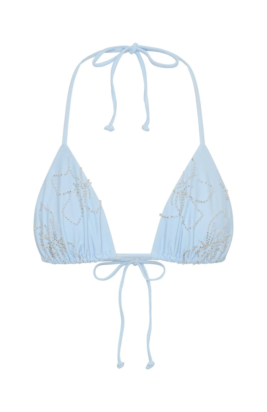 Jada Beaded Bikini Top Baby Blue