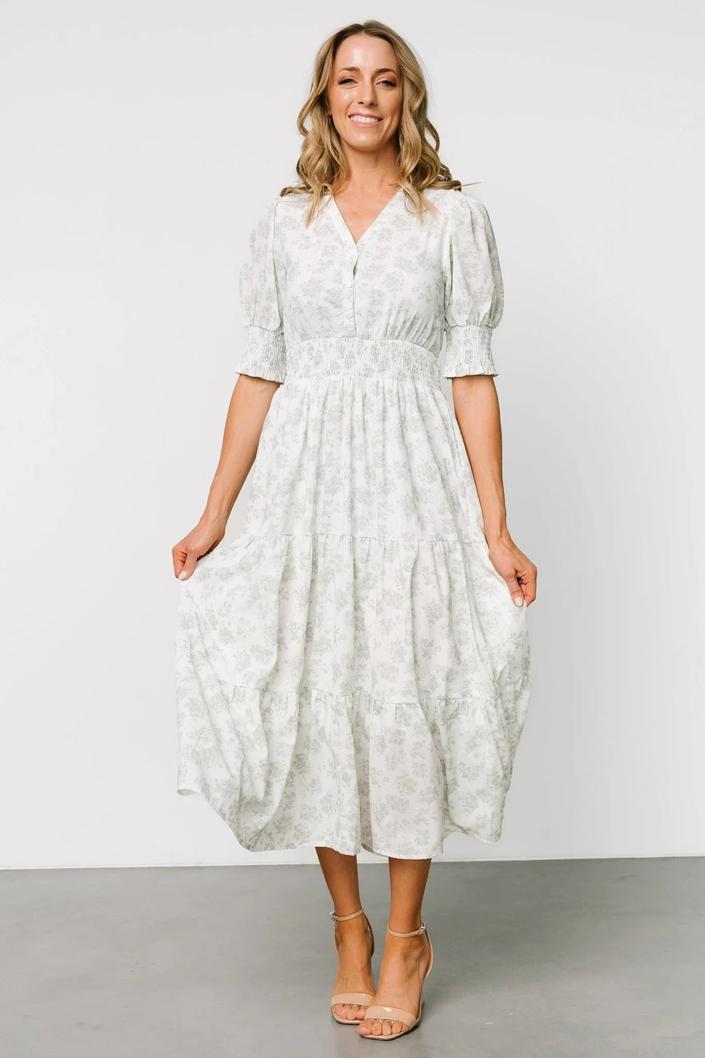 Miriam Midi Dress | Light Sage Floral
