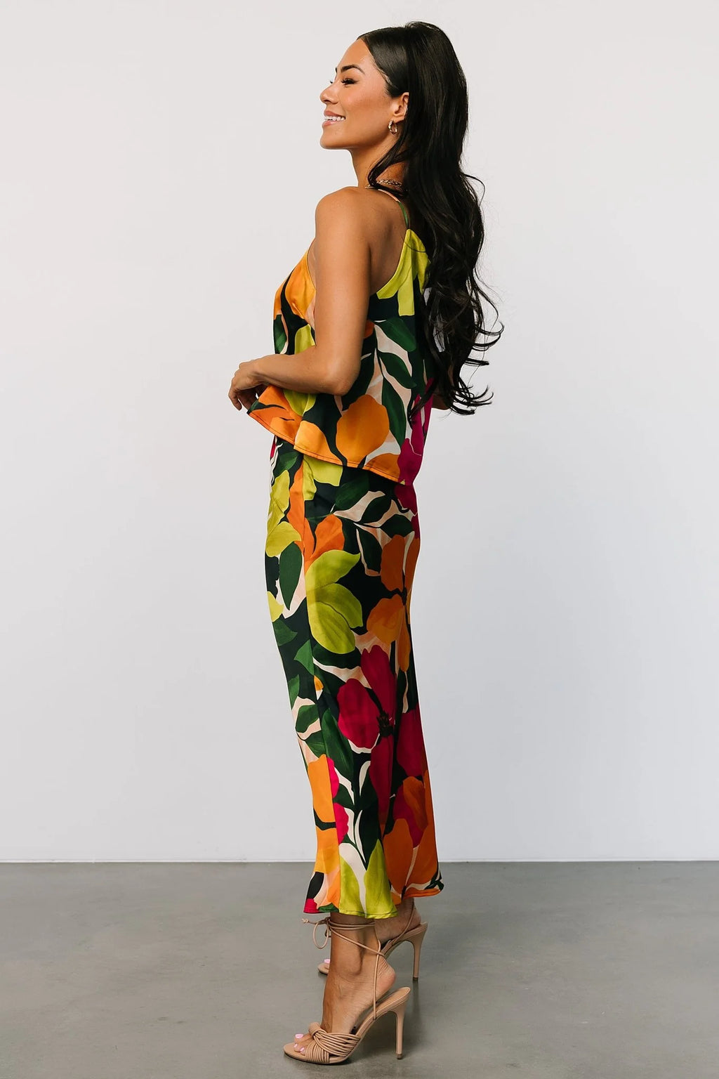 Leland Satin Skirt | Multi Floral