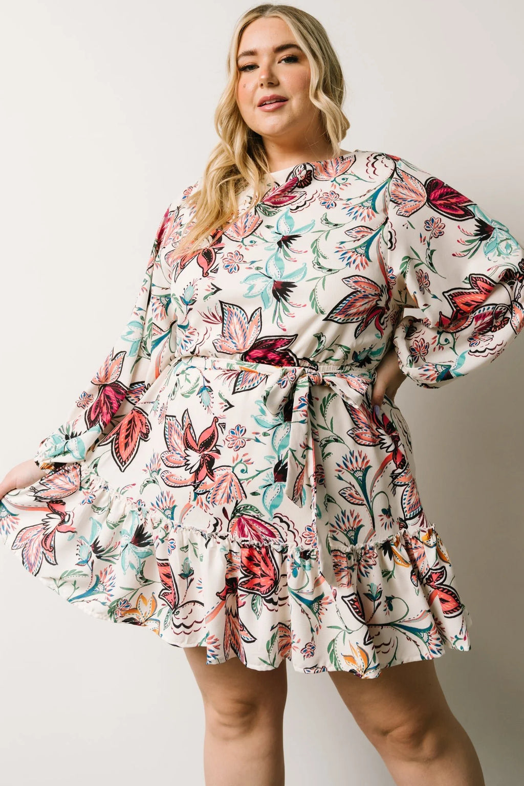 Tally Mini Dress | Off White Multi Print