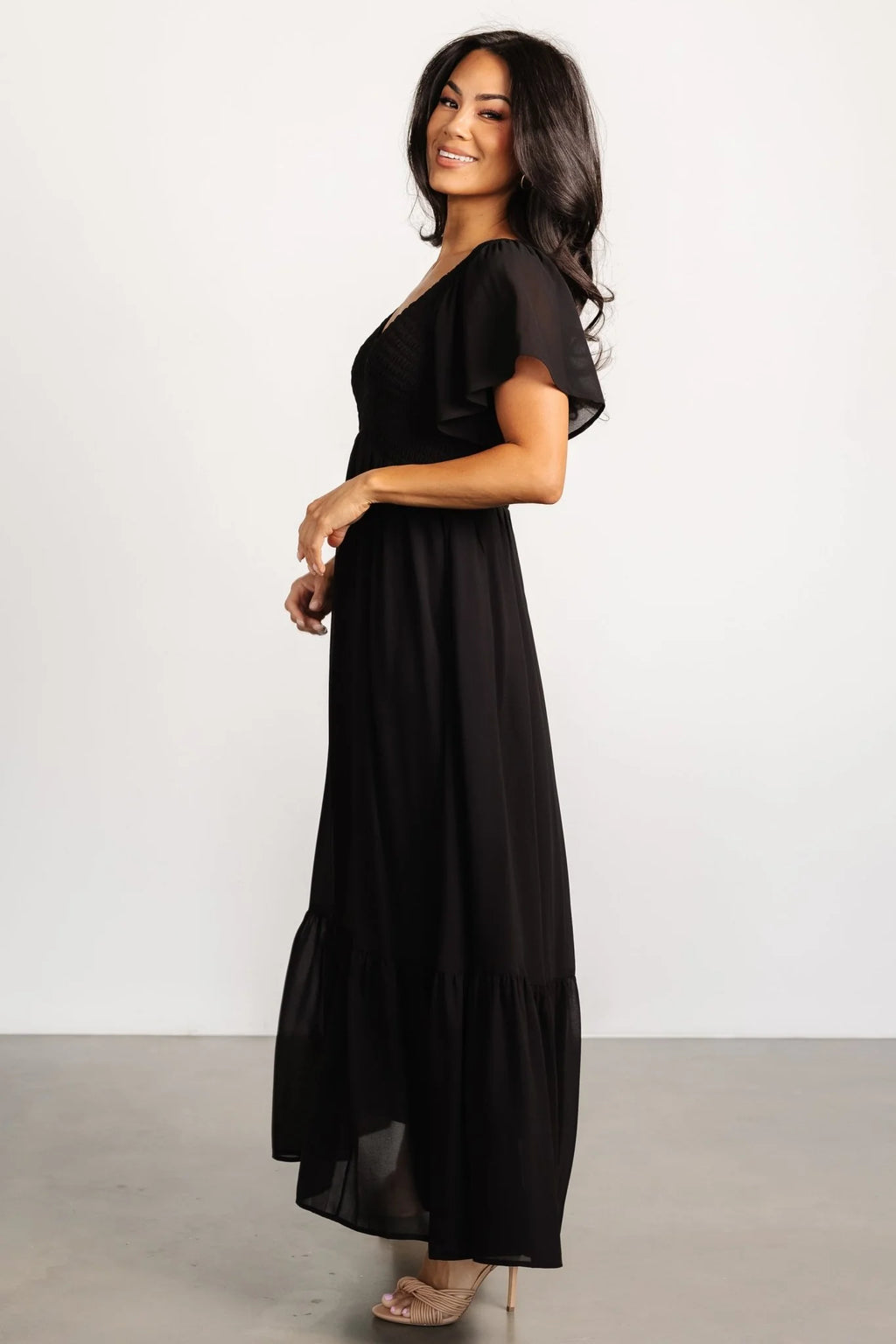 Monica Smocked Dress | Black