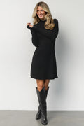 Linde Ribbed Short Dress | Black