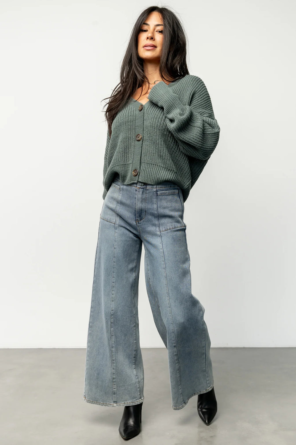 Gracie Knit Cardigan | Winter Green