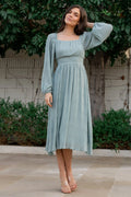 Dalton Pleated Midi Dress | Light Sage