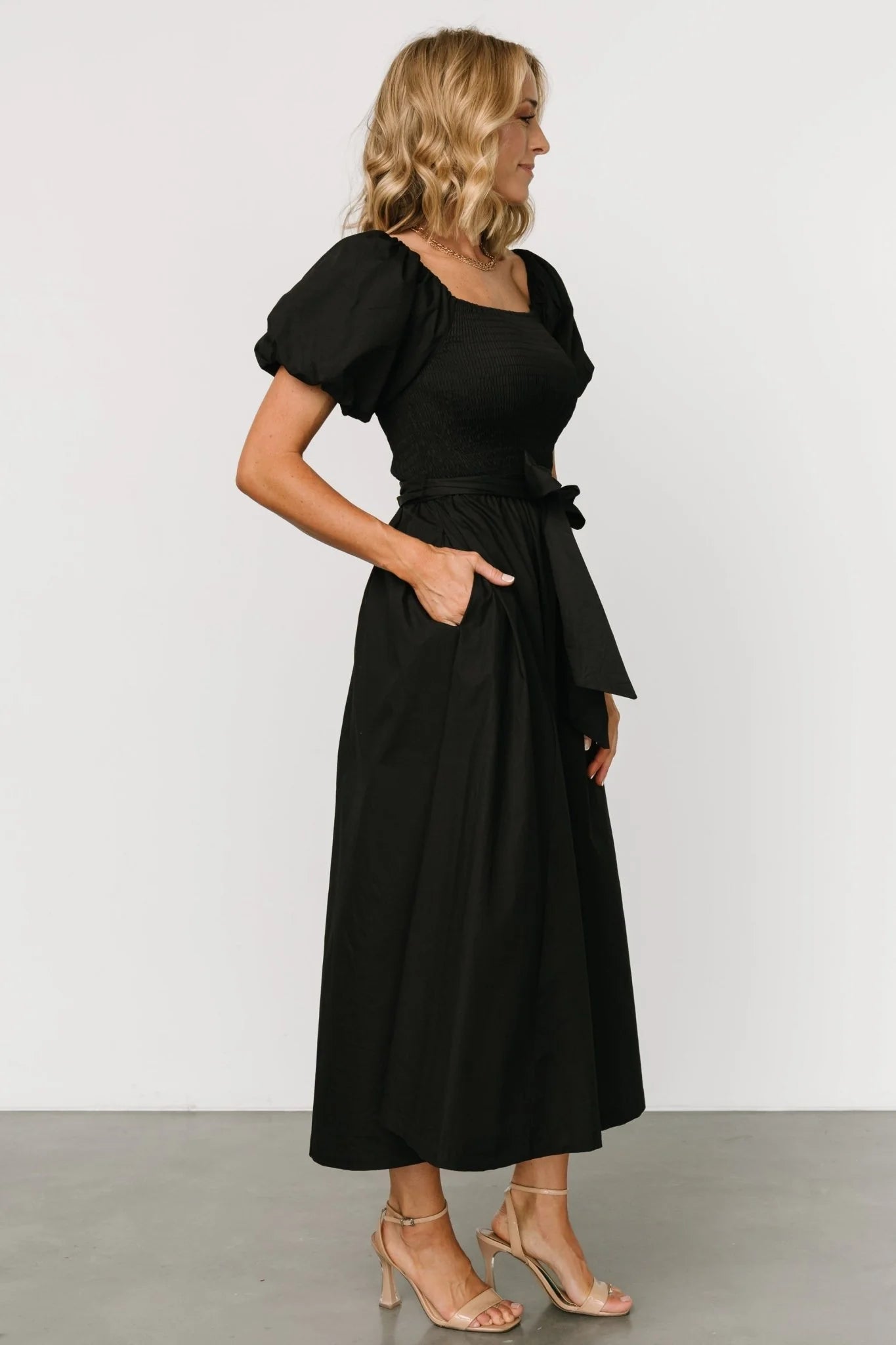 Bardot Midi Dress | Black