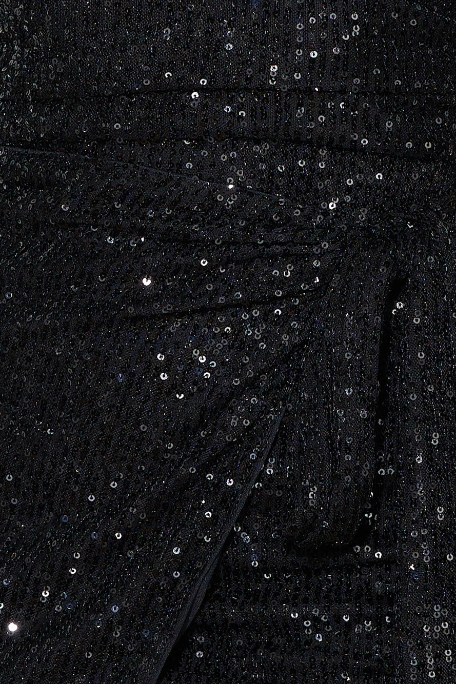Mirror Magic Sequin Mini Dress Black