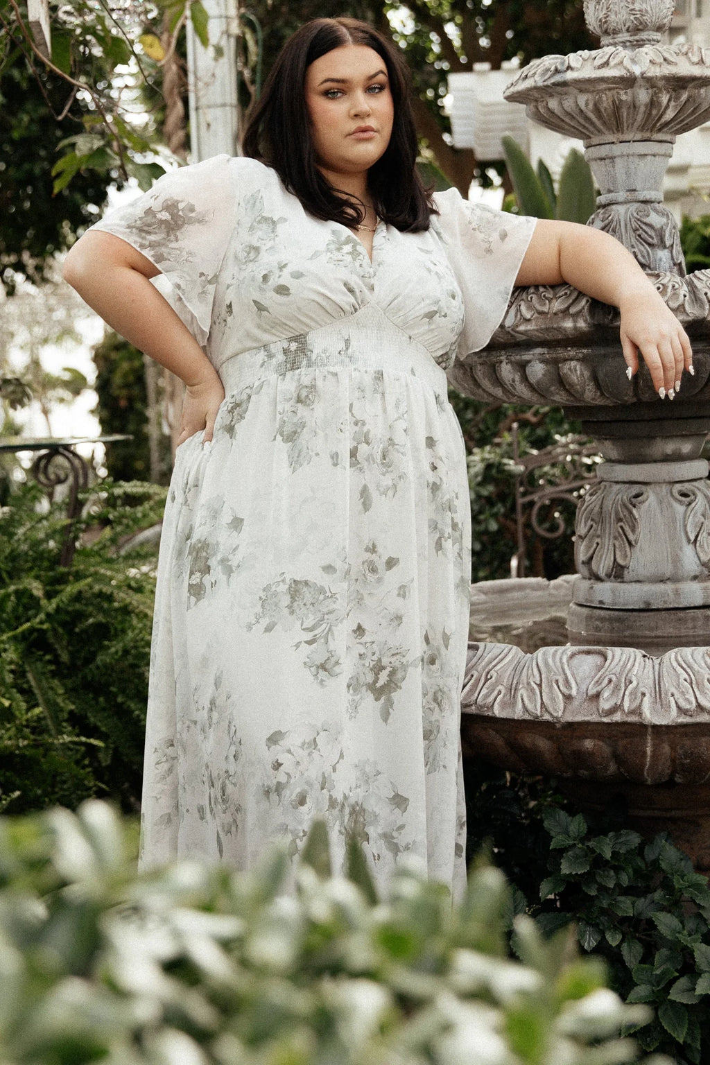 Alexandria Smocked Maxi Dress | Dusty Sage Floral