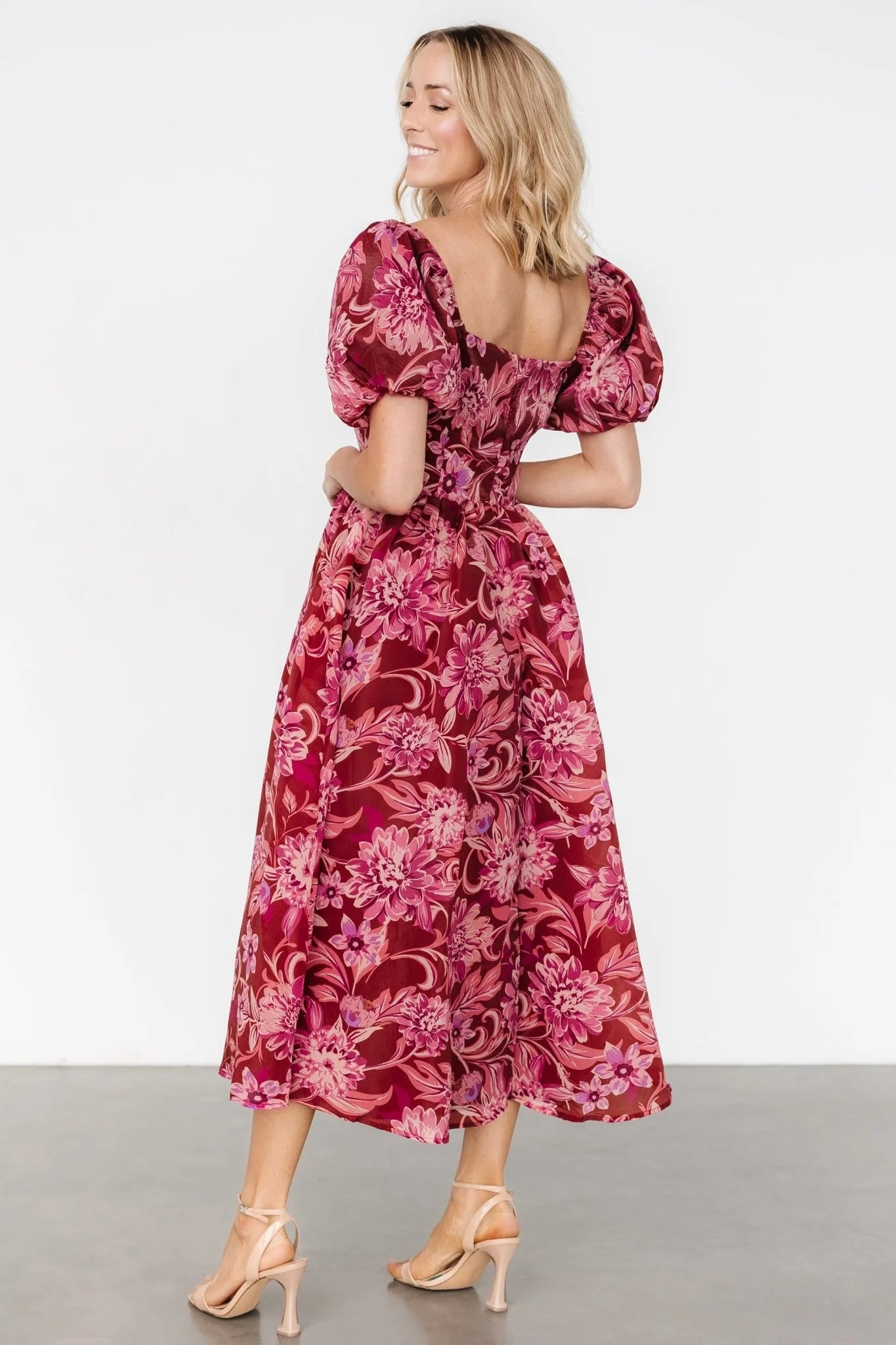 Samara Midi Dress | Rust + Pink