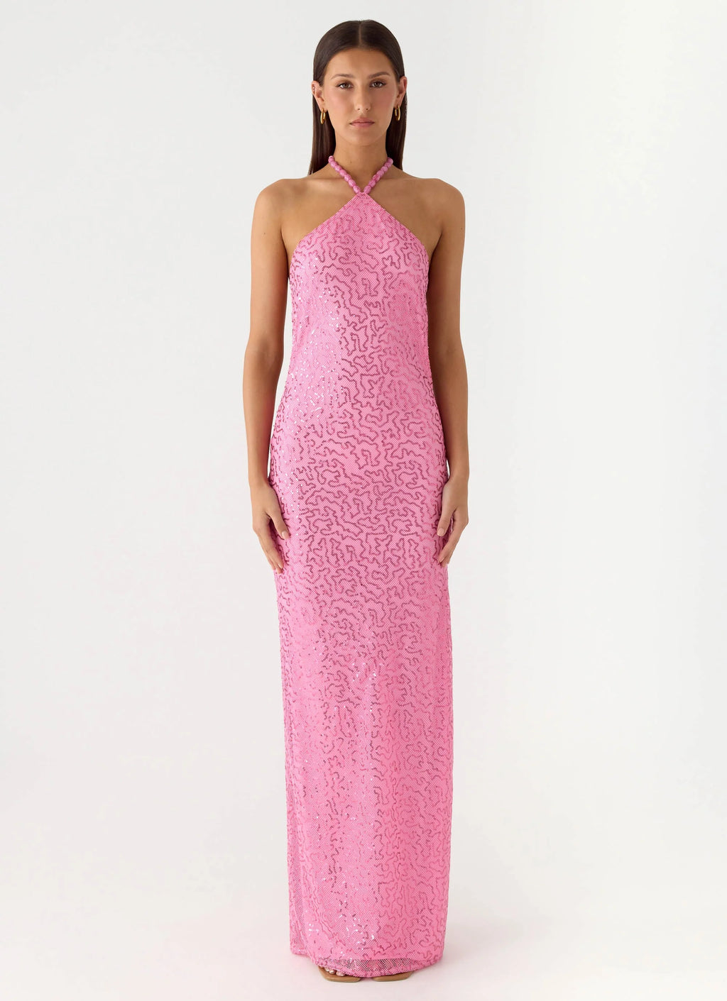 Lorenz Sequin Maxi Dress - Pink