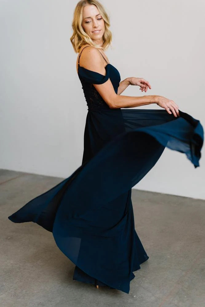 Bianca Lace Maxi Dress | Navy