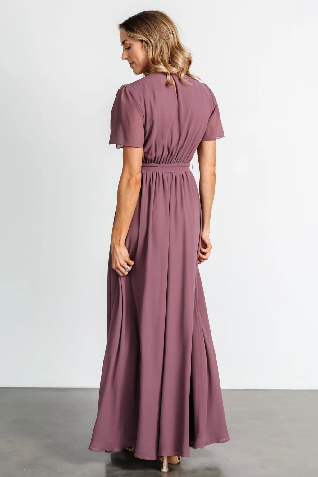 Naomi Short Sleeve Maxi Dress | Vintage Plum