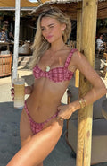 Balia Bikini Top Berry Plaid