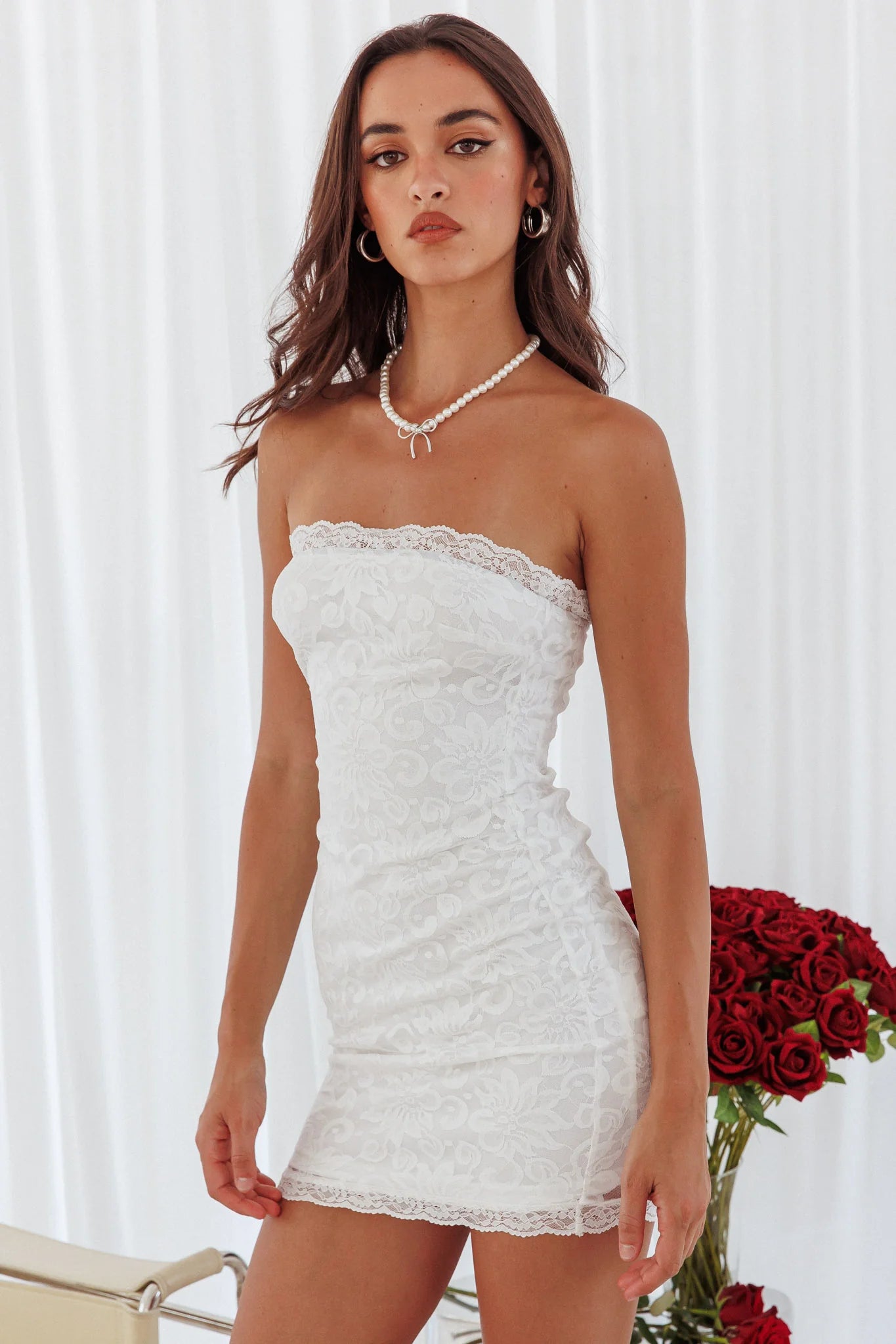 Must Be Love Lace Mini Dress White