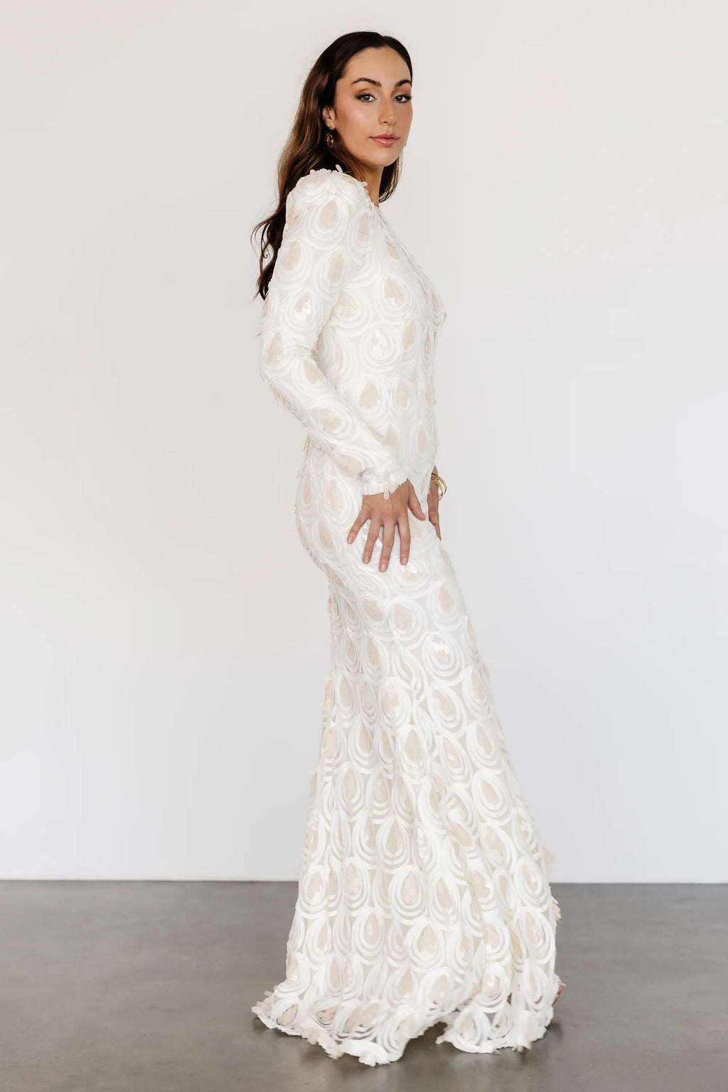Porscha One Shoulder Gown | Cream