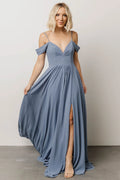 Bianca Lace Maxi Dress | Dusty Blue