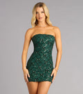 Luxe Party Girl Sequin Lace-Up Mini Dress