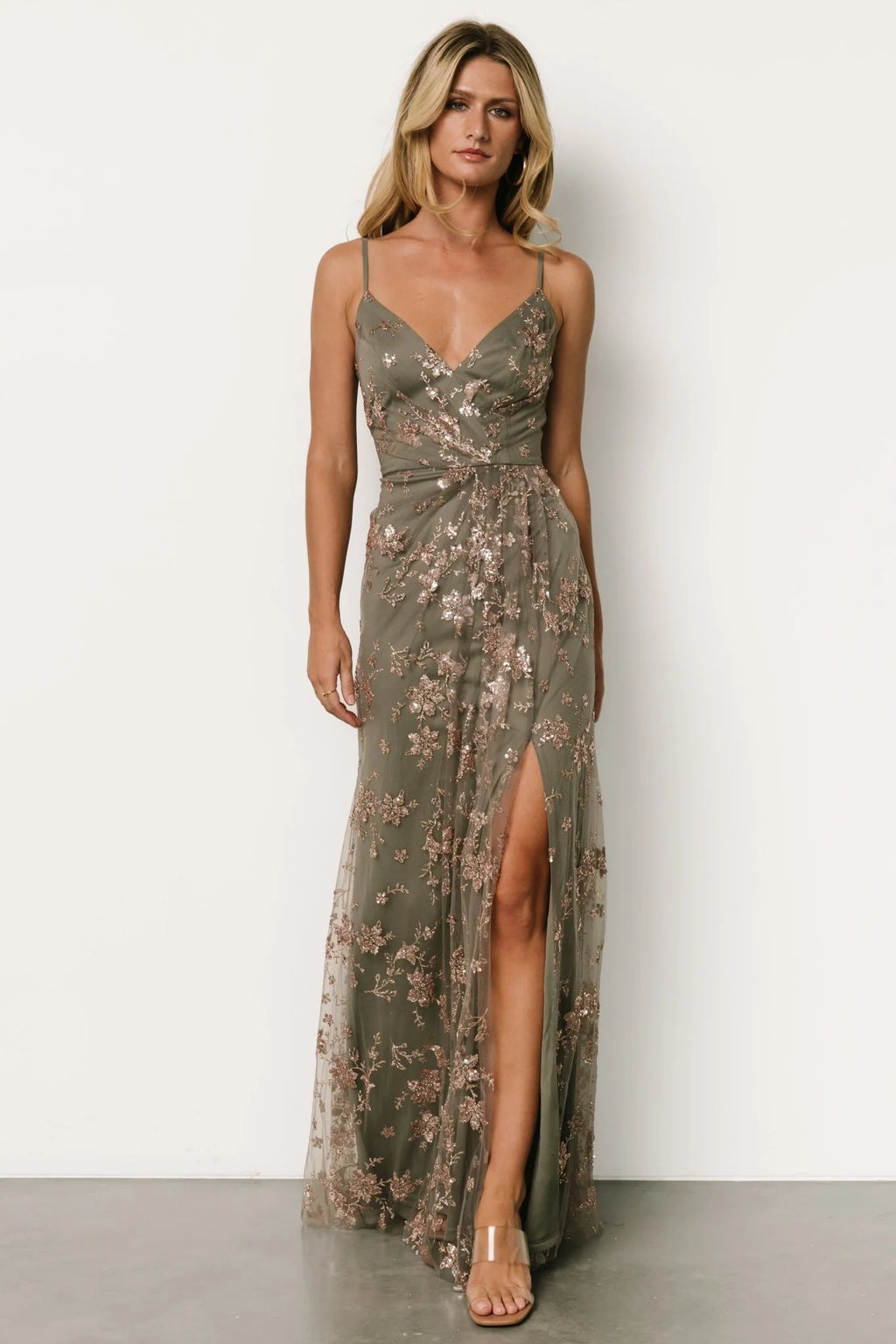 Marcia Sparkle Gown | Eucalyptus + Rose Gold