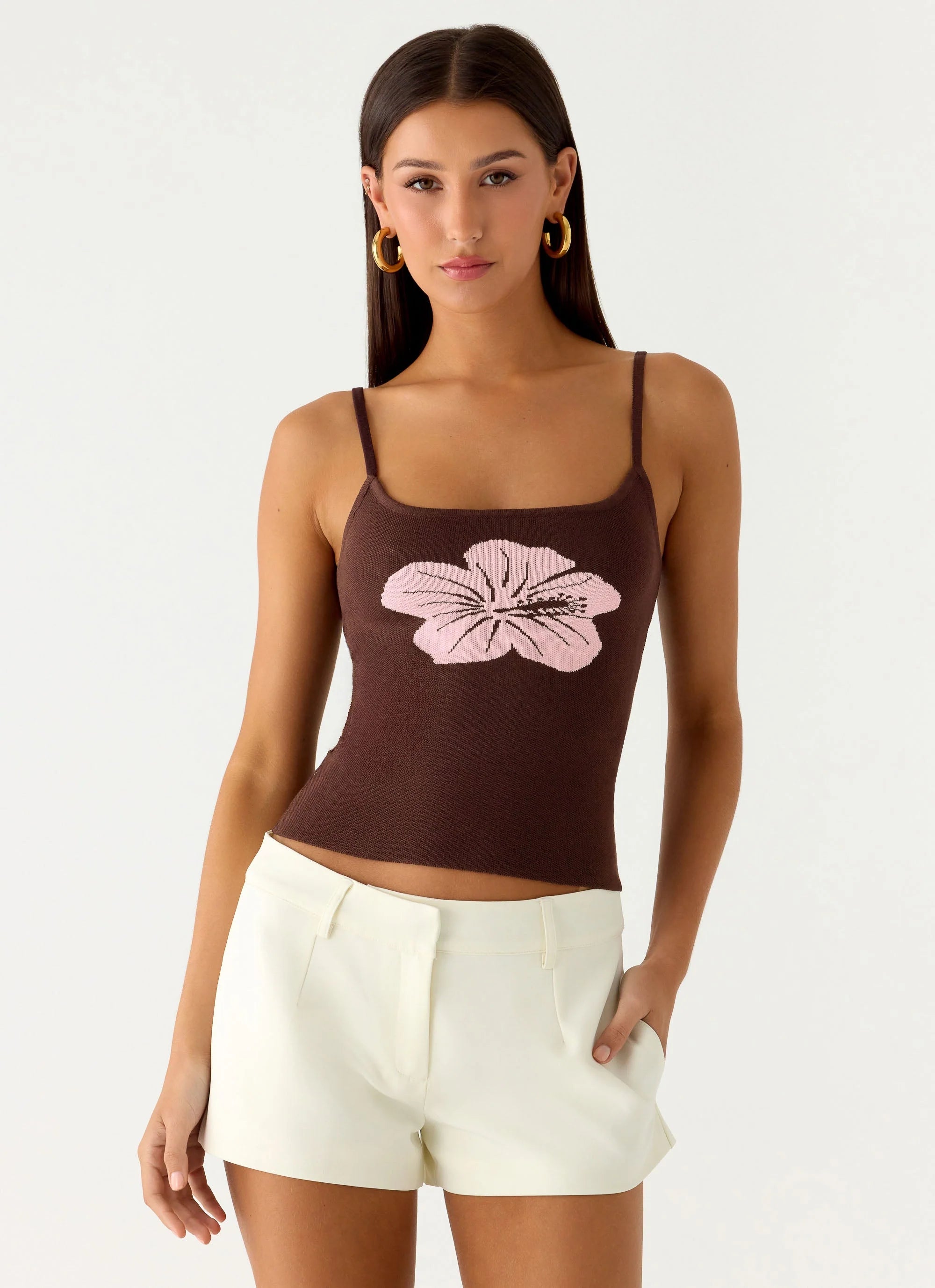 Ofira Knit Tank Top - Espresso Meadow