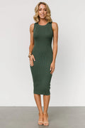 Caitlyn Ribbed Tank Dress | Winter Green
