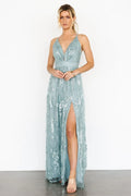 Tasha Sequin Gown | Sage Blue