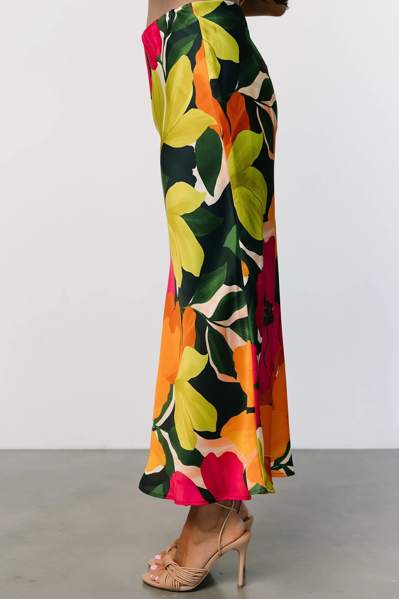 Leland Satin Skirt | Multi Floral